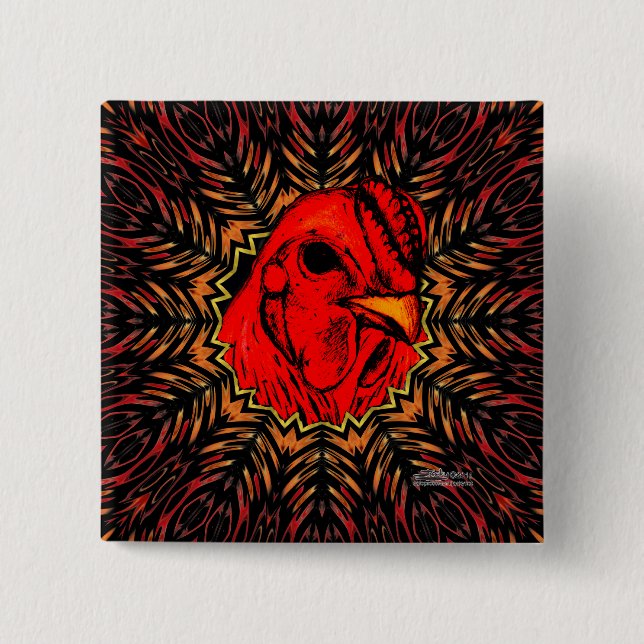 Blazing Brahma 15 Cm Square Badge (Front)