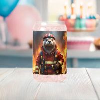 **"Blazing Bravery: The Otter Firefighter"**