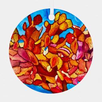 Blazing Cactus Metal Ornament