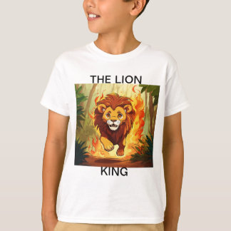 "Blazing Courage – Lion in Flames T-Shirt" T-Shirt