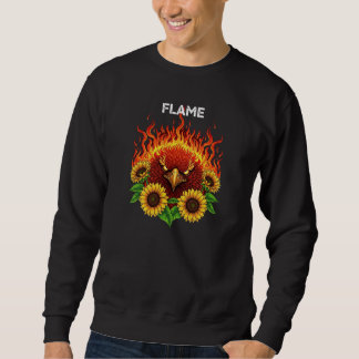 Blazing Eagle in Sunflowers: Fire Reborn Sweatshirt