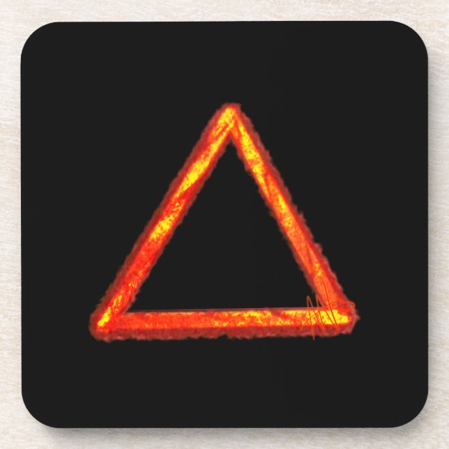 Blazing Fire Element Alchemy Symbol Coaster (Front)