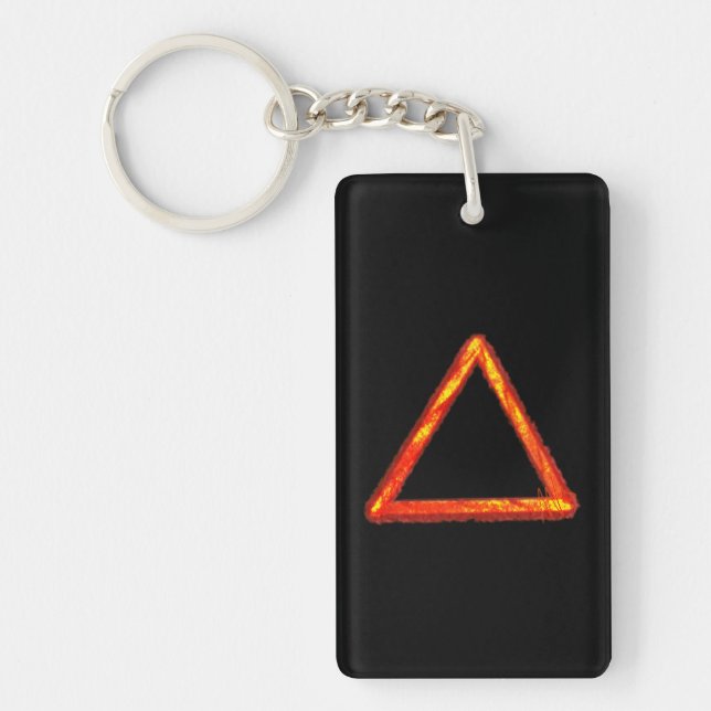 Blazing Fire Element Alchemy Symbol Key Ring (Front)