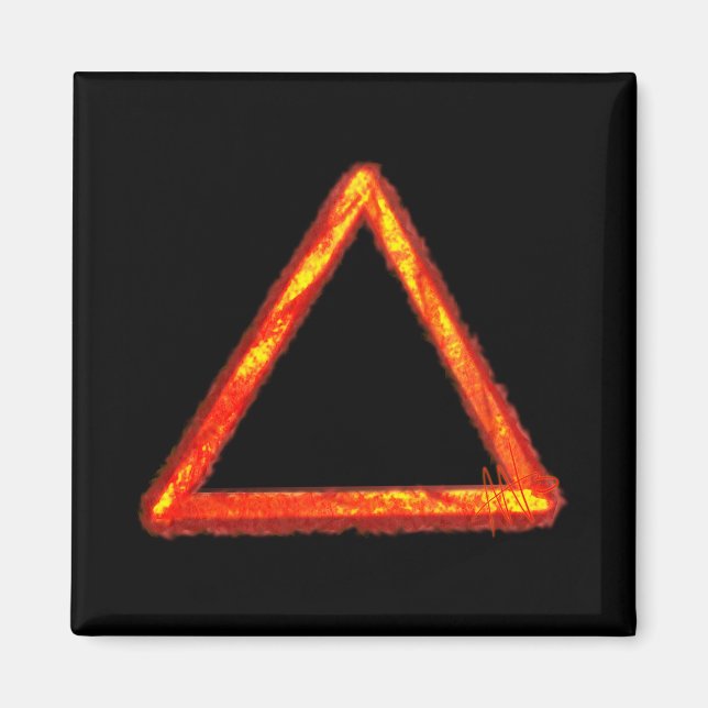 Blazing Fire Element Alchemy Symbol Magnet (Front)
