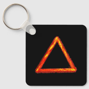 Blazing Fire Element Alchemy Symbol Metal Key Ring