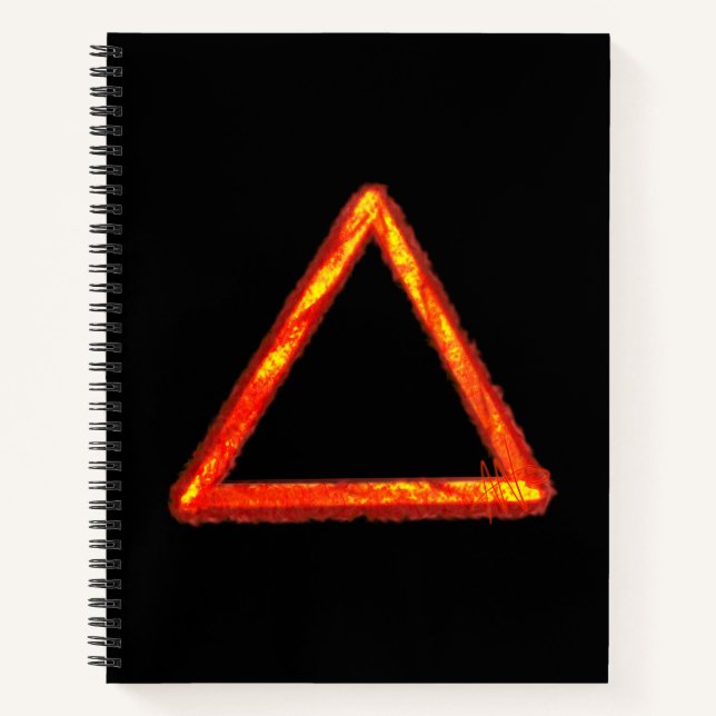 Blazing Fire Element Alchemy Symbol Spiral Notebook (Front)