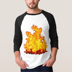 Blazing Fire Men's Basic 3/4 Sleeve Raglan T-Shirt