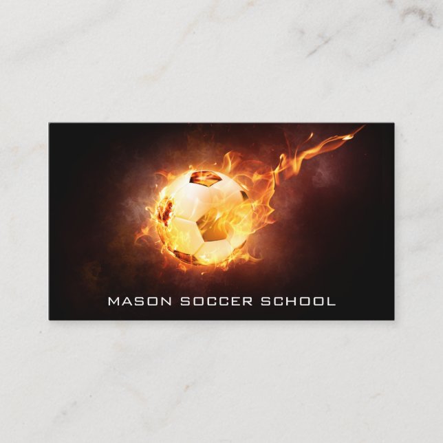 Blazing Football - Soccer School Business Card (Front)