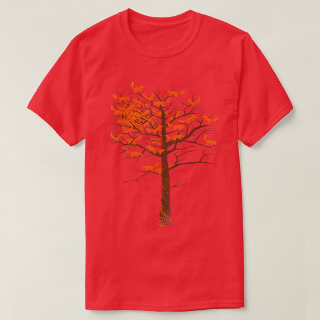 Blazing Foxs Tree T-Shirt (Design Front)
