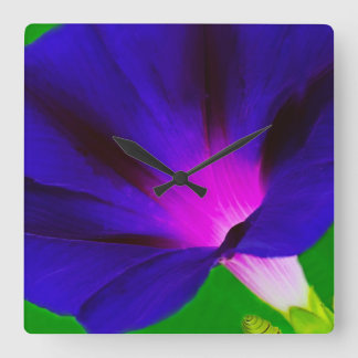 Blazing Purple-Pink Floral Square Wall Clock