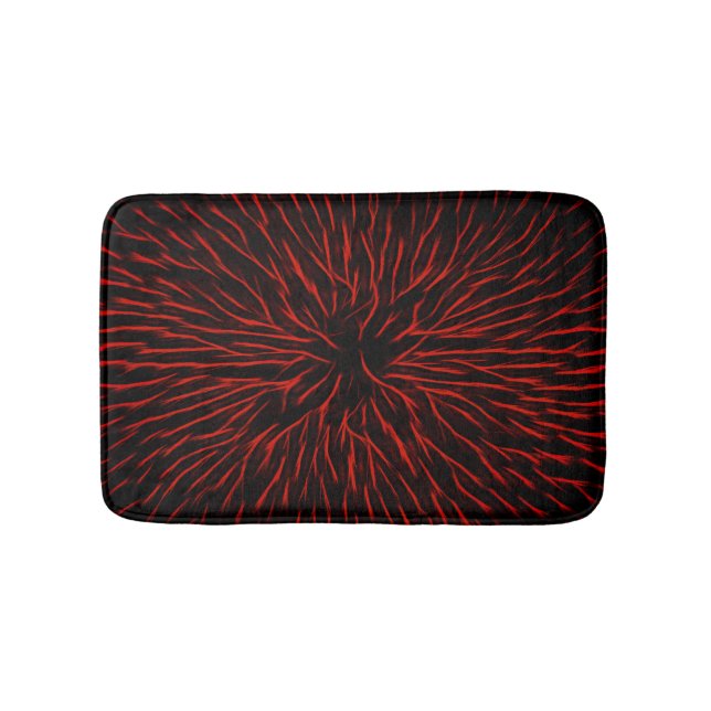 Blazing Red Hot Fire Sparkler Abstract Bath Mat (Front)
