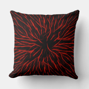 Blazing Red Hot Fire Sparkler Abstract Cushion