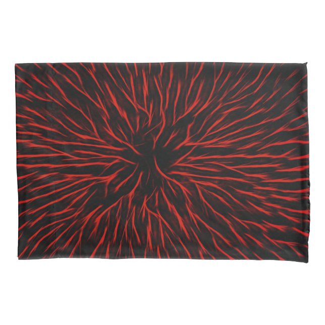 Blazing Red Hot Fire Sparkler Abstract Pillowcase (Front)
