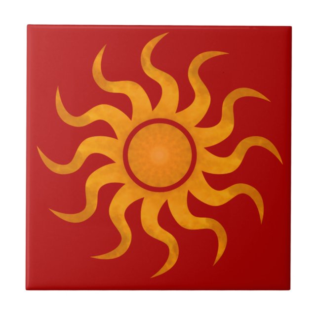 Blazing Sun Red Tile - Small (Front)