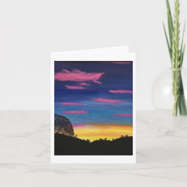 Blazing Sunset Folded Note Card (Front)