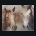 Blazing The West Faux Canvas Print<br><div class="desc">A softly painted sketch of mother horse and foal. Artist: Marilyn Hageman</div>