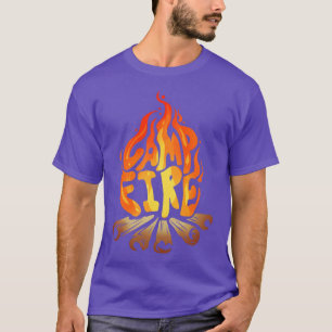 Blazing Warming Campfire On Camping T-Shirt