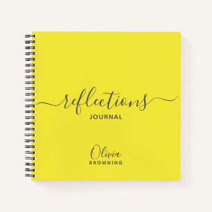 Blazing Yellow Personalised Reflections Journal