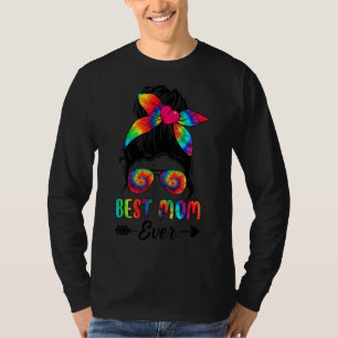 Bleach Best Mum Ever Tie Dye Messy Bun Mum Women M T-Shirt