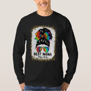 Bleach Best Nana Ever Tie Dye Messy Bun Hair Mothe T-Shirt