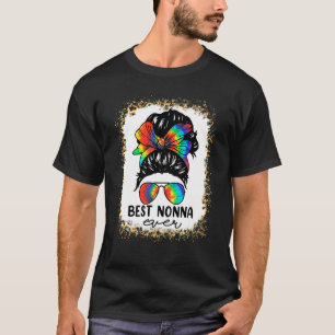 Bleach Best Nonna Ever Tie Dye Messy Bun Hair Moth T-Shirt