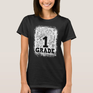 Bleached 1st Grade Typography Team 1st Grade Back  T-Shirt