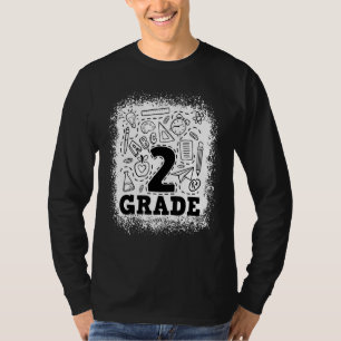 Bleached 2nd Grade Typography Team 2nd Grade Back  T-Shirt