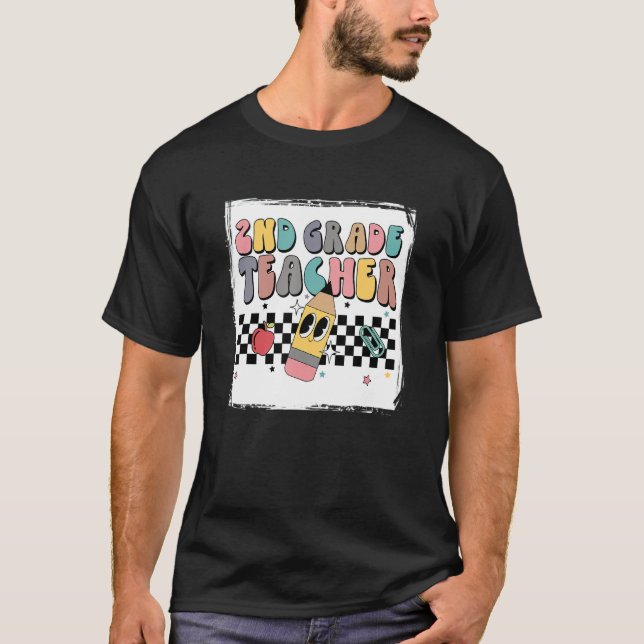 Bleached 2nd Second Grade Teacher Back To School T T-Shirt (Front)