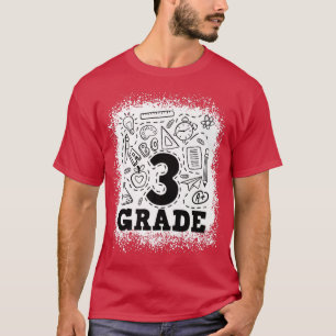 Bleached 3rd Grade Typography Team 3rd Grade Back  T-Shirt