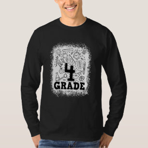 Bleached 4th Grade Typography Team 4th Grade Back  T-Shirt