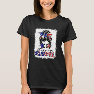 Bleached All American Grandma Glasses Usa Flag 4th T-Shirt