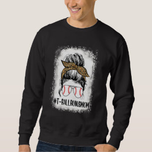Bleached Ball Bonus Mum Life Messy Bun Leopard Sof Sweatshirt