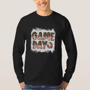 Bleached Ball Game Day Vibes Heart Leopard Ball Mo T-Shirt