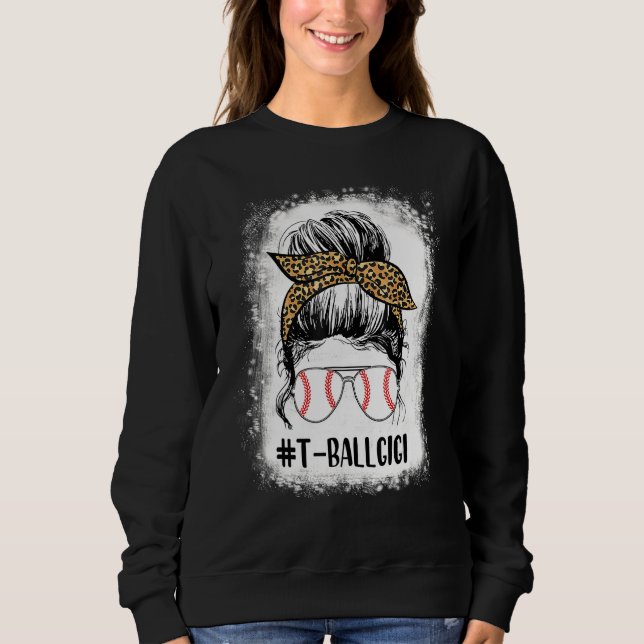 Bleached Ball Gigi Life Messy Bun Leopard Print So Sweatshirt (Front)