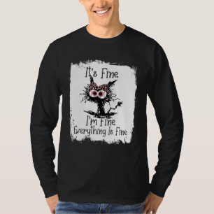 Bleached Baseball Mom Messy cat Softball Mom Mothe T-Shirt