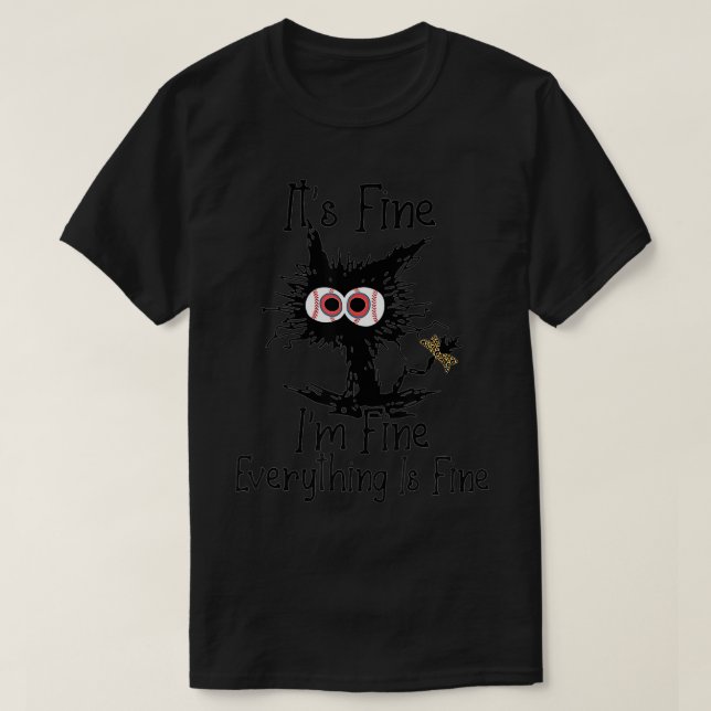 Bleached Baseball Mum Messy Cat Softball Mum Mothe T-Shirt (Design Front)