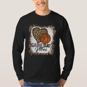 Bleached Basketball Game Day Vibes Basketball Mom T-Shirt