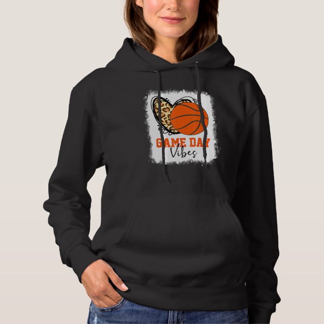 Bleached Basketball Game Day Vibes Basketball Mum  Hoodie (Front)