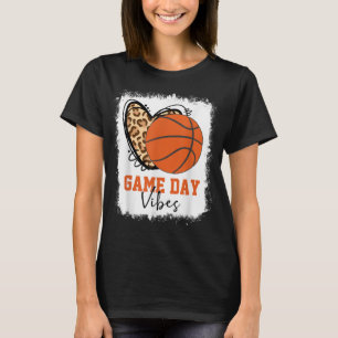 Bleached Basketball Game Day Vibes Basketball Mum T-Shirt