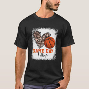 Bleached Basketball Game Day Vibes Basketball Mum  T-Shirt