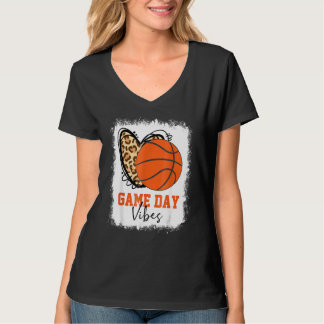 Bleached Basketball Game Day Vibes Basketball Mum T-Shirt