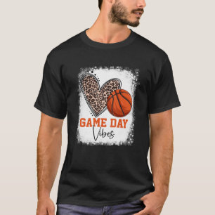 Bleached Basketball Game Day Vibes Basketball Mum  T-Shirt