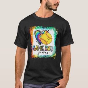 Bleached Basketball Game Day Vibes Softball Mum T-Shirt
