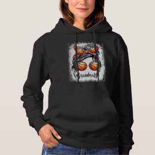 Bleached Basketball Grandma Life Messy Bun Game Da Hoodie