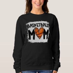 Bleached Basketball Mum Game Day Basketball Mother Sweatshirt