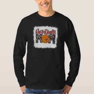 Bleached Basketball Mum Leopard  Ball Mum Mothers  T-Shirt