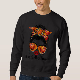 Bleached Basketball Mum Messy Bun Player Mum Mothe Sweatshirt