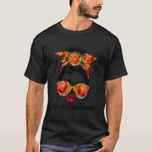 Bleached Basketball Mum Messy Bun Player Mum Mothe T-Shirt