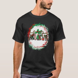 Bleached Believe Western Christmas Believe Noel Me T-Shirt