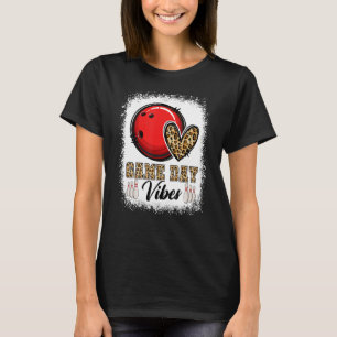 Bleached Bowling Game Day Vibes Bowling Mum Game D T-Shirt